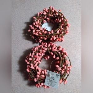Hobby Lobby Lot (2) Seed Berry Ribbon Garland